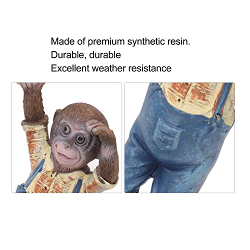 Swinging Monkey Outdoor Statue Ornament, Tree Hanging Resin Sculpture Animal Figurines For Garden Lawn Patio Yard Porch Christmas Decoration #TOP5