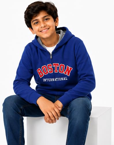 Image of T2F Boy's Cotton Regular Fit Hooded Sweatshirt