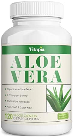 Vitapia Aloe Vera 1000mg - 120 Veggie Capsules - Vegan and Non-GMO - Aloe Vera Supplement - Supports Healty Digestive*
