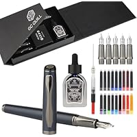 GC QUILL MU-25 - Juego de pluma estilográfica, 5 puntas, botella