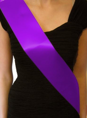 CHEAP BASIC PLAIN BLANK SASHES SATIN RIBBON 10CM WIDE 160CM LONG MAKE YOUR OWN (Cadbury Purple)