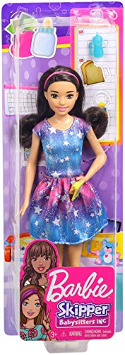 Muñeca Barbie Skipper Babysitter con cabello negro miniatura 5
