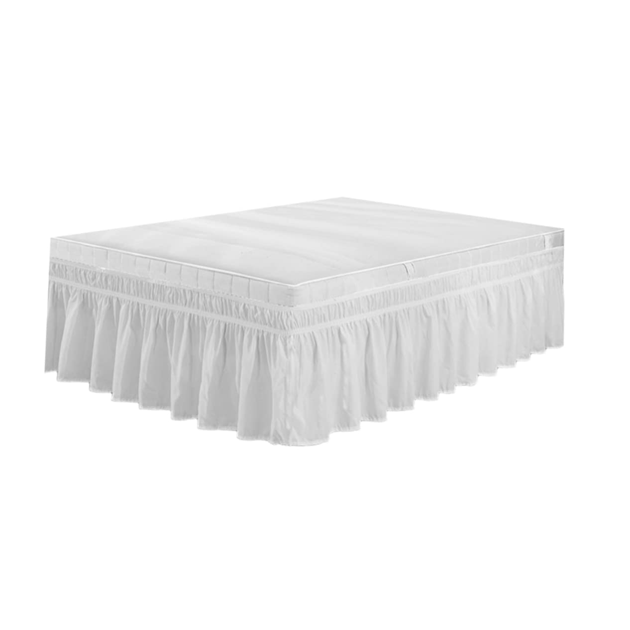 Falda de cama plisada de alta gama con volantes elásticos diseño elegante