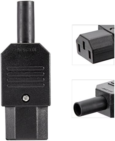 Sourcingmap 3Pcs AC250V 10A IEC320 C13 Female 3 Terminals Power Adapter Connector