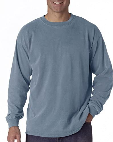 Comfort Colors Men's Adult Long Sleeve Tee, Style 6014 Ice Blue