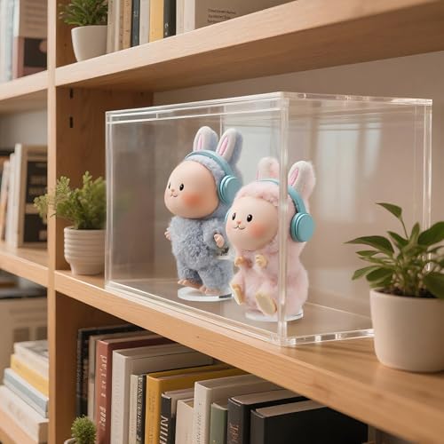 Image of Adjustable Doll Stand for Blind Box Minifigures 2 Pack | compatible with Sitting & Standing Labubu mini figures Premium Acrylic Base Display Holder for 3-7 inch Figures