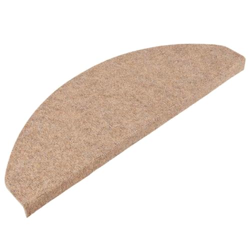 vidaXL Tapis d'escalier Auto-adhésifs 20 pcs Beige 65x22,5x3,5 cm, Bande de roulement, Tapis de Bande de roulement d'escalier, Couvre-Marche d'escalier