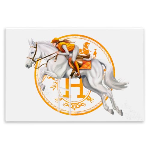 Glam Jockey Race Horse, 10 x 15 Inch Mounted Print on Wall Plaque
