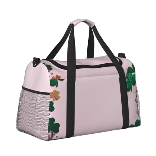 background st patrick's day glitter Print Travel Duffle Bag - Foldable Personal Item Travel Bag for Women & Men,13x10.2x19.73