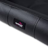 tierlando® Orthopädisches Hundebett Trivia Easy Clean aus Pflegeleichtem Kunstleder, Dreieckbett mit Visco-Matratze, Größe: 120x120cm | Farbe: 04 Dunkelrot