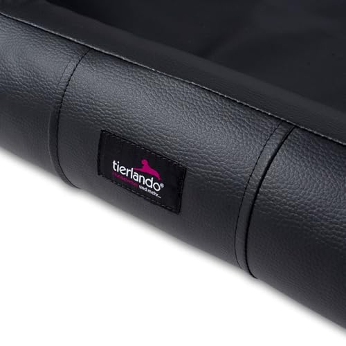tierlando® Orthopädisches Hundebett Trivia Easy Clean aus Pflegeleichtem Kunstleder, Dreieckbett mit Visco-Matratze, Größe: 120x120cm | Farbe: 04 Dunkelrot