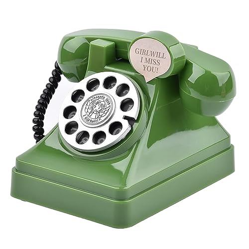 NeaxgeandX Tirelire téléphonique rétro pour chambre à coucher, armoire, bureau, vert, 10,6 x 11...