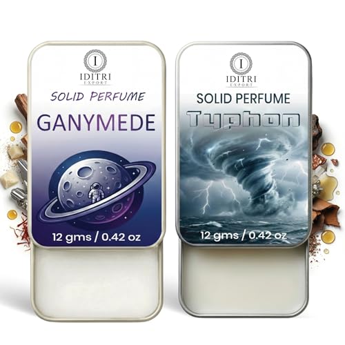Image of IDITRI EXPORT Solid Perfume |Typhon&Ganymede Alcohol Free Wax Perfume Balm, Long Lasting | Pocket Tin 12g, Pack Of 2| Non Greasy Smooth Glide, Travel Friendly Men And Women