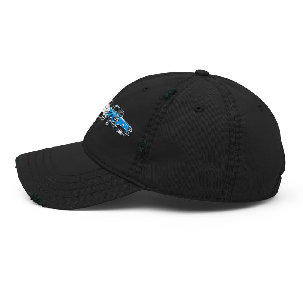 1961 Corvette Distressed Dad Hat - Czerwony, Biały i Niebieski Klasyczny C1 Czapka Samochodu Sportowego