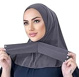 AIBEARTY Women Fashion Instant Muslim Turban Hijab with Snap Fastener Breathable Headscarf Bonnet Cap Turban Hat Shawl