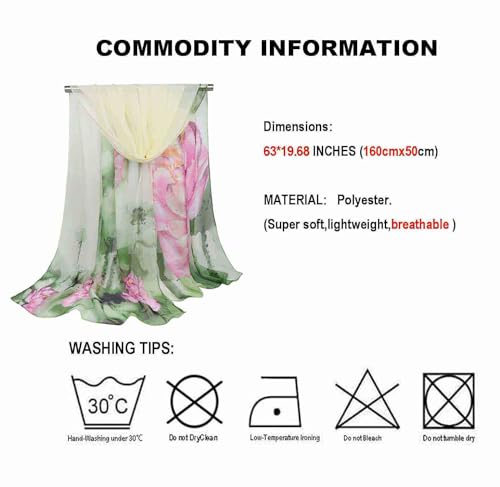 Acotavie Scarfs for Women Lightweight Print Floral Pattern Scarf Fashion Scarves Sunscreen Wraps Shawls2