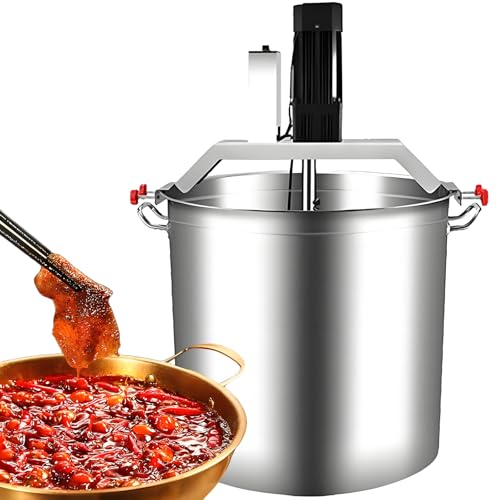 vnmudzeo Olla AutomáTica De Pie Batidora De Salsas para Pescado A La Parrilla Y Salsa De Carne Picada, con Ajuste De Velocidad, De Acero Inoxidable 40L(11Gal)
