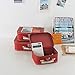 Soul & Lane Decorative Suitcase Storage Boxes with Handle, Set of 3 Cardboard Suitcase Boxes with Lids, Red Vintage Luggage Prop Travel Decor for Home, Travel Themed Party Decorations