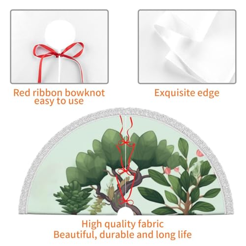 Jupe de sapin de Noël 122 cm avec pompons tapis de bonsaï blanc - 6