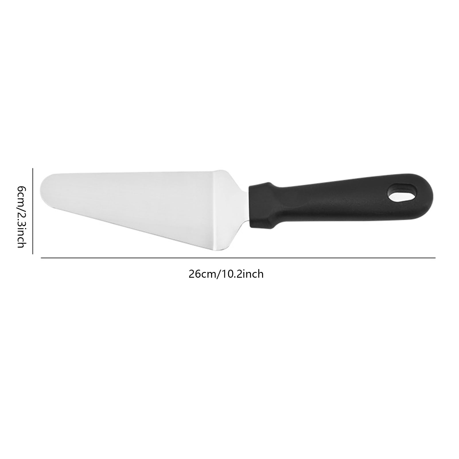 12 paquetes de espátulas para pizza, servidor de pasteles, espátula de acero inoxidable con mango de plástico para postres, pasteles, pizza, pasteles, hornear, pala triangular (12)
