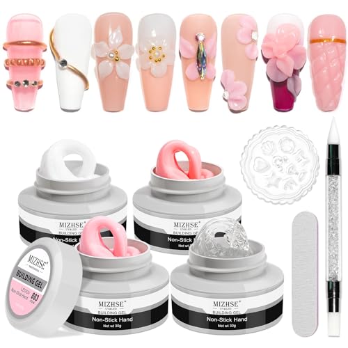 GAOY Watery Crystal Poly Gel for Nail Extensions, 30g Nail Builder Gel, Thin Viscosity, Easy Application & High Hardness, Nude Pink 03