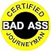 (x3) 3 inches Fridge Magnets | Certified Bad Ass Journeyman Hard Hat - Construction Toolbox, Hardhat, Lunchbox, Helmet, Mechanic & More