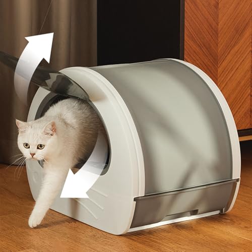 Caja sanitaria para gato extra grande con tapa cerrada y pala marrón miniatura 7