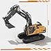 kolegend 3 in 1 Remote Control Excavator Toy 14 Channel RC Excavator Toy for Boys 3-12 with Bucket/Claw/Drill 2.4GHz Full Functional Construction Vehicles Toys Gift for 6 7 8 9 10 Years Old Kids Boys