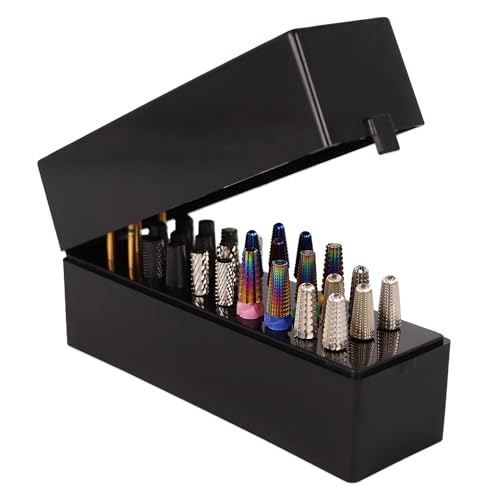 Caja organizadora rectangular para puntas de taladro de uñas miniatura 1