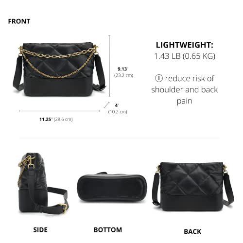 Scarleton Quilted Purses For Women, Crossbody Bags For Women, Shoulder Bag, Hobo Handbag, Faux Leather H209501 - Black #TOP2