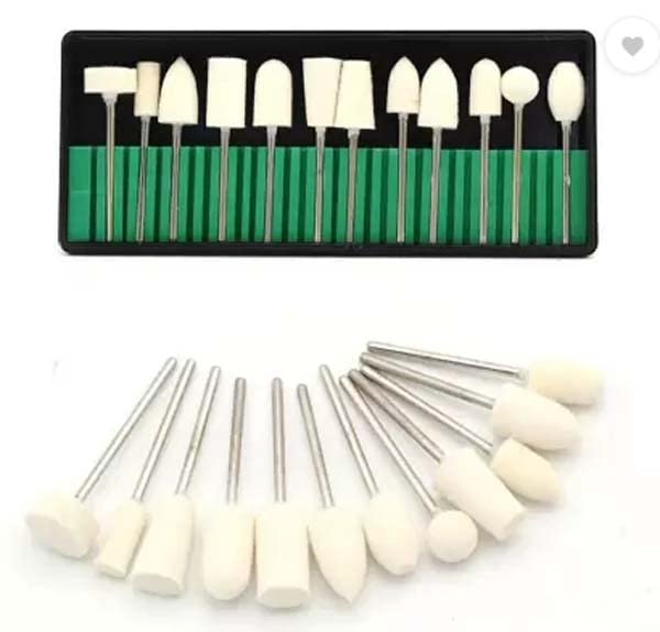 Wool Felt Polishing Buffing Pad Grinding Head Set For Power Rotary Tool 12Pcs