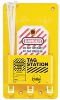 Compact Tag Station, Filled, 12 Pieces, 3 Padlocks, 7-3/4 in H x 5-3/4 in W x 1-1/2 in D, Wall Mount, Language: English