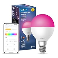 Tapo L430P, E14 Smart Bulb,Alexa Light Bulbs with Millions Colours,470 Lumens,Dimmable,Auto Biorhythm,Music Sync,Voice/APP Control,Schedule & Timer, Google Home, No Hub Required,Energy Monitor