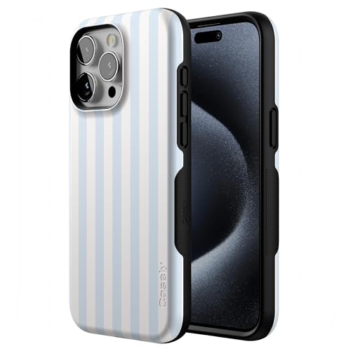 Casely iPhone 15 Pro Max Case | Blue Stripes | Sunday Best | Compatible with MagSafe | Bold Protective Design