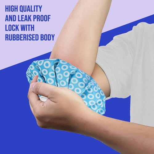 Image of LUMONY | Combo | Hot Water Bag (2 litre) Non Electric Rubber Bottle hot bag & Ice Bag for Pain Relief 9Inch Ice Pack Bag for Pain Relief Cold Water Bag for First Aid Sports Injury (Combo Ice bag & Rubber Bag)