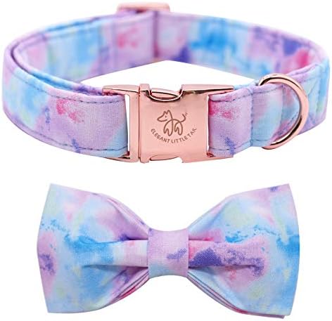 Elegant little tail Dog Collar with Bow, Soft&Comfy Bowtie Dog Collar, Adjustable Pet Gift Collars for Small Medium Large Dogs