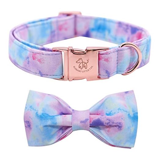 Elegant little tail Collier pour chien - Nœud papillon doux - Réglable - Coloré - Avec nœud - Cadeau pour les grandes chiennes ou les mâles