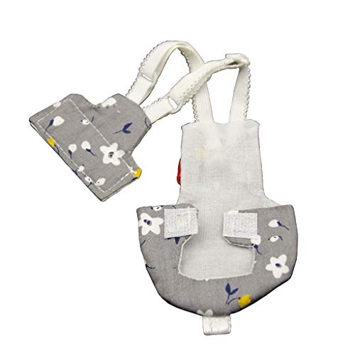 H HILABEE Verpakking met 2 zachte luiers voor vogels, ademende stoffen luiers, voor vogels, grijs, blauw, M - Afbeelding 5