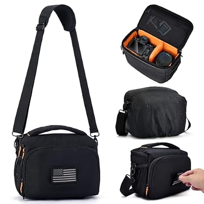 ALLCAMP Camera Sling Bag with Customizable Patch Area for DSLR & Mirrorless, Waterproof Crossbody Pack with Tripod Holder for Travel, Hiking & Outdoor Photography, Black