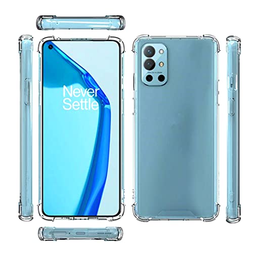 Image of Case Creation New Oneplus 9R Premium Imported 0.3mm Crystal Clear Totu Silicone Transparent Flexible Soft Corner Protection with TPU Slim Back Case Color Variation Cover for One Plus 9R
