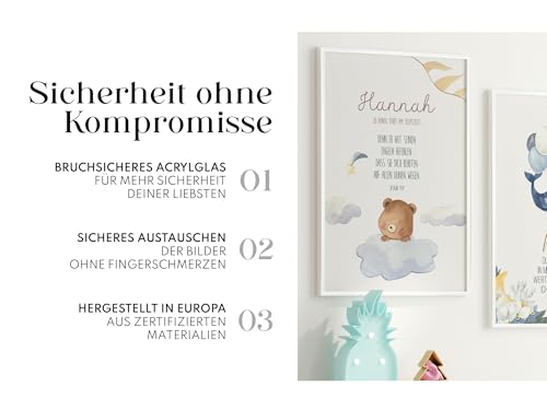 Artower® Bilderrahmen Weiß Metall Dünner Rahmen für DIN A4 21 x 29,7 cm | Posterrahmen Groß Collage | Picture Frame Metal 21x30 cm | Aluminium Schmal Bilderrahmen | White Poster Rahmen