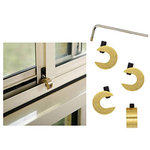 Preisvergleich Produktbild JUSTDOLIFE 4 STÜCKE Fenster Sicherheitsschloss Metall Schiebefenster Schlösser Kindersicherung für Tür