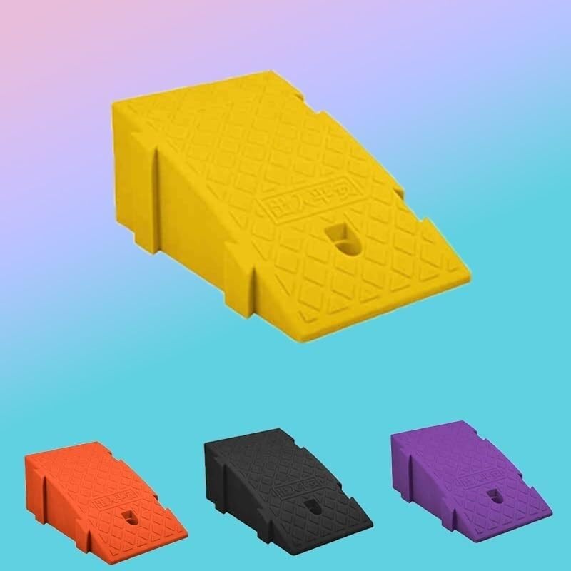 Rampy gumowe Podjazd dla wózków inwalidzkich, Podjazd dla wózków inwalidzkich z tworzywa sztucznego, Mata antypoślizgowa na podjazd(Giallo,10in*15.7in*6.3in)