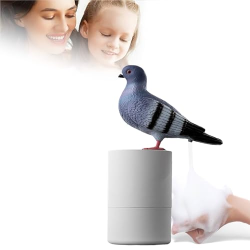 Funny Pigeon Pooping Soap Dispenser Bird Hand Soap Pump for Bathroom & Kitchen Hilarious Foam Soap Dispenser for Adults Teens & Bird Lovers Unique Gag Gift & Bathroom Decor (Gray)