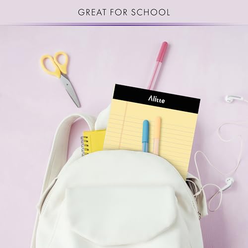 Alitte Blocos de notas legais coloridos, 12 x 20, pacote com 12 blocos de escrita estreitos perfurad