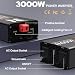 3000W pure sine wave inverter, DC 12V to AC 240V, with 2 British sockets, 3 USB and Type-C interfaces, LCD remote control, suitable for RVs, trucks, solar power generation, ships, camping, etc.