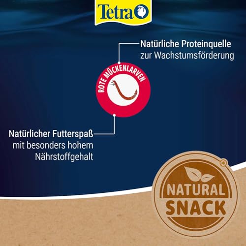TetraDelica Bloodworms, Naturfutter für Zierfische, enthält zu 100% gefriergetrocknete rote Mückenlarven, 100 ml Dose