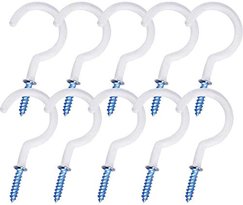 Preisvergleich Produktbild Plastic Hook, Becherhaken Weißer Becherhaken Kunststoffbecherhaken 10 Stück 2 Zoll Deckenhaken Becherhakenhalter