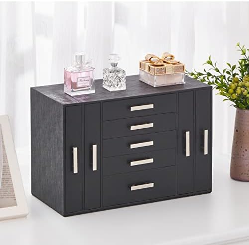 ANWBROAD Large Jewellery Box Jewellery Box Organiser for Women with 9 Drawers for Necklaces Eardrops Rings Jewellery Storage Box Christmas Gift JJB017B