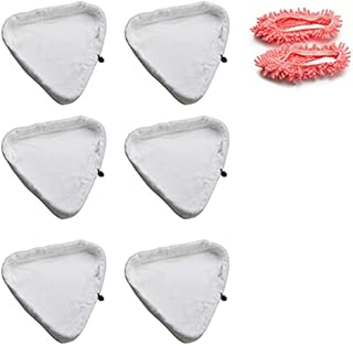 SANHUI 6PCS Steam Mop Pads,Universal Washable Triangular Microfiber Cleaning Pad Cover Washable Cloths for X5 Steam Mops and H2O